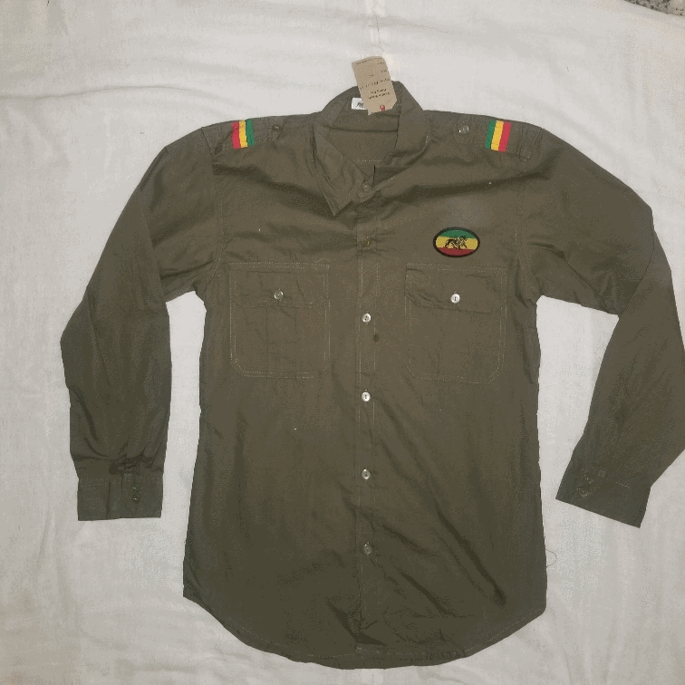 rasta button up shirt